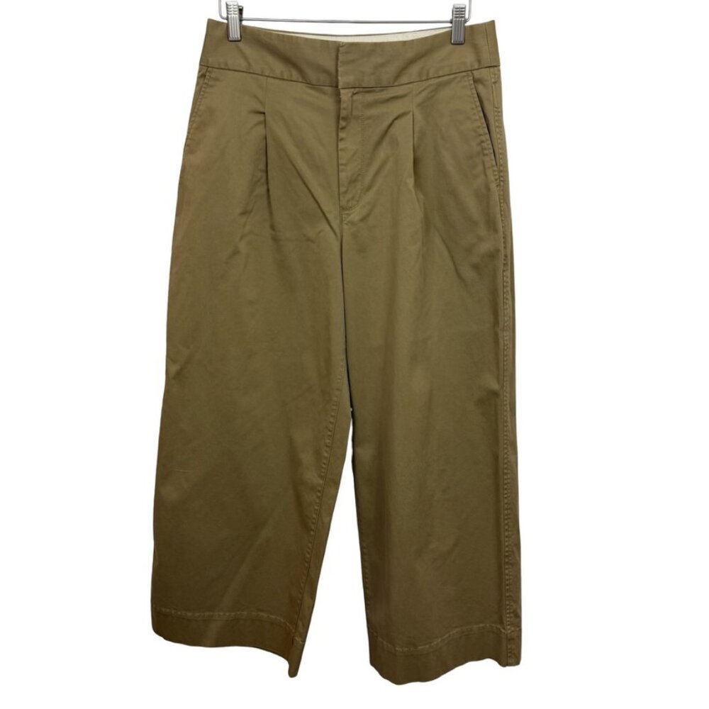 GAP Wide Leg Pleated Khaki Trousers Size 10